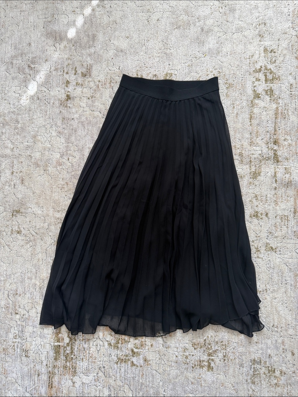 Shinestar Black Pleated Midi Skirt